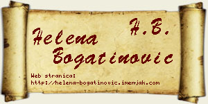 Helena Bogatinović vizit kartica